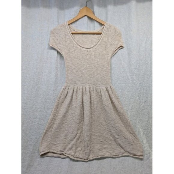 Kimchi Blue Dresses & Skirts - Kimchi Blue women's size small ivory knit short sweater dress scoop neck D8